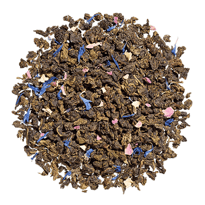 Teehäufchen der Sorte Citrus Oolong