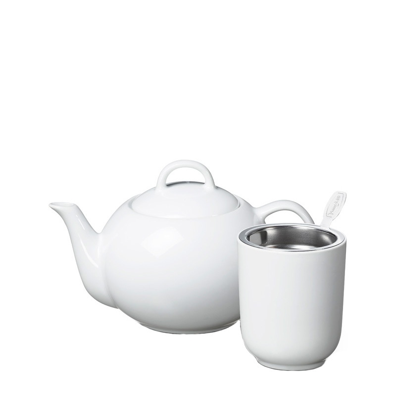 Ronnefeldt Porzellankanne mit Siebablagebecher