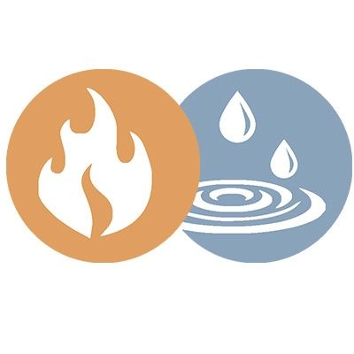 Dosha Pitta Symbole Wasser und Feuer
