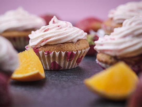 Cupcakes mit rosa Icing