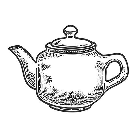 Zeichnung einer Teekanne