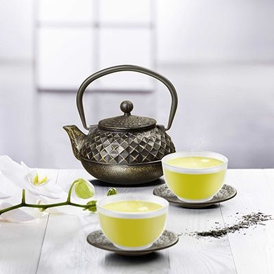 Ronnefeldt gusseiserne Teekanne mit Bechern